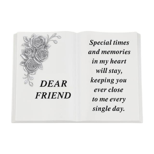 David Fischhoff 3D Graveside Memorial Rose White Book Ornament - Friend - image 1