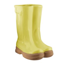 Dibor Large Yellow Wellington Boot Indoor Outdoor Garden Planter Flower Pot H29.5 x W24cm - thumbnail 2