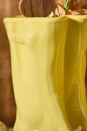 Dibor Large Yellow Wellington Boot Indoor Outdoor Garden Planter Flower Pot H29.5 x W24cm - thumbnail 3