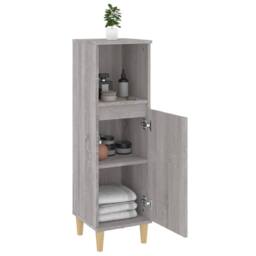 Berkfield Home Durable Bathroom Cabinet Grey Sonoma 30x30x100 cm Engineered Wood - Size: 30 x 30 x 100 cm - thumbnail 4