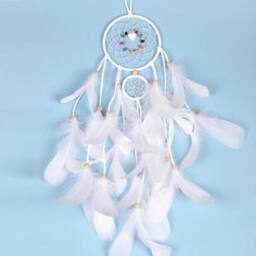 Lovii LED Dreamcatcher Wall Hanging Feather Decoration Boho Room Decor in Green - thumbnail 4