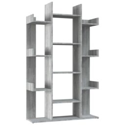 Berkfield Home Book Cabinet Grey Sonoma 86x25.5x140 cm Engineered Wood - thumbnail 2