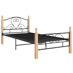 Berkfield Home Bed Frame Black Metal 90x200 cm - thumbnail 2