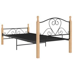 Berkfield Home Bed Frame Black Metal 90x200 cm - thumbnail 5