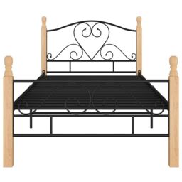 Berkfield Home Bed Frame Black Metal 90x200 cm - thumbnail 3