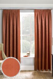 Enhanced Living 'Matrix' Orange - Tape Top Thermal Noise Reducing Dim Out Curtains - Pair - Size: 117 cm width x 183 cm drop