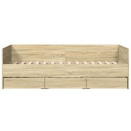 Berkfield Home Daybed with Drawers without Mattress Sonoma Oak 90x200 cm in Brown - thumbnail 4