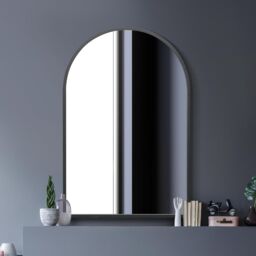 "MirrorOutlet Black Metal Framed Arched Wall Mirror 47"" X 31"" (120CM X 80CM) - Size: 1 Pack" - thumbnail 6