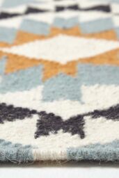 Homescapes Agra Handwoven Diamond Pattern Kilim Wool Rug - Size: 120 cm x 170 cm - thumbnail 4