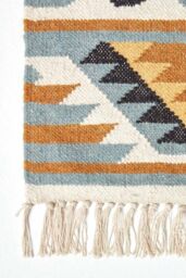 Homescapes Agra Handwoven Diamond Pattern Kilim Wool Rug - Size: 120 cm x 170 cm - thumbnail 3