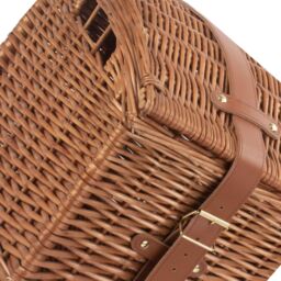 Red Hamper Wicker Light Steamed Domed Storage Hamper in Brown - Size: Small - thumbnail 2