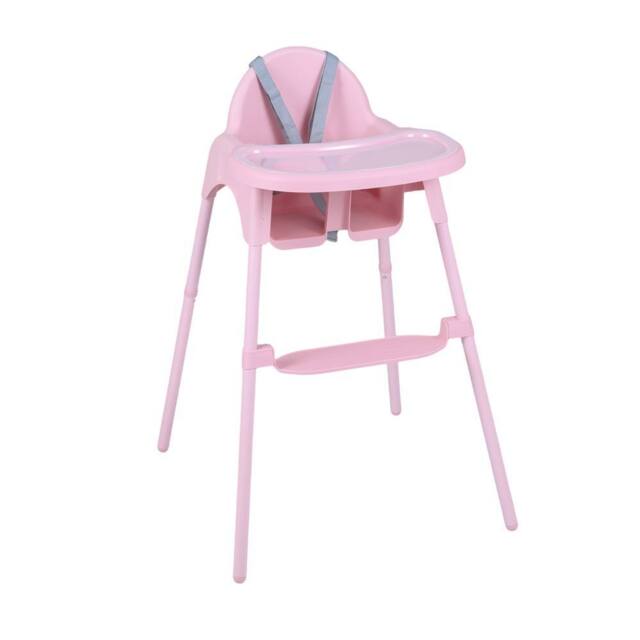 CASART 4-in-1 Baby High Chair Convertible Highchair w/5-Point Safety Harness in Pink - image 1