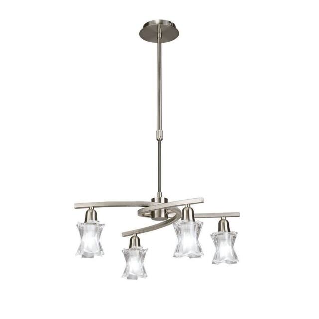 Netlighting Alaska Pendant Convertible To Semi Flush 4 Light L1SGU10 Satin Nickel in Grey - image 1