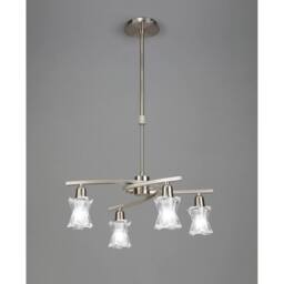 Netlighting Alaska Pendant Convertible To Semi Flush 4 Light L1SGU10 Satin Nickel in Grey - thumbnail 2