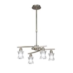 Netlighting Alaska Pendant Convertible To Semi Flush 4 Light L1SGU10 Satin Nickel in Grey
