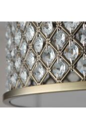 Netlighting Hudson 3 Light Flush Ceiling Light Antique Brass Crystal E27 in Gold - thumbnail 6