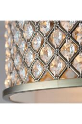 Netlighting Hudson 3 Light Flush Ceiling Light Antique Brass Crystal E27 in Gold - thumbnail 5
