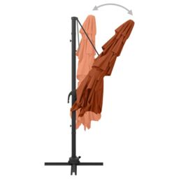 Berkfield Home 4-Tier Parasol with Aluminium Pole Terracotta 250x250 cm in Brown - thumbnail 6