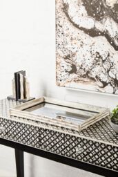 Orsina Hiba Set Of Two Silver Finish Bamboo Effect Bookends - thumbnail 2