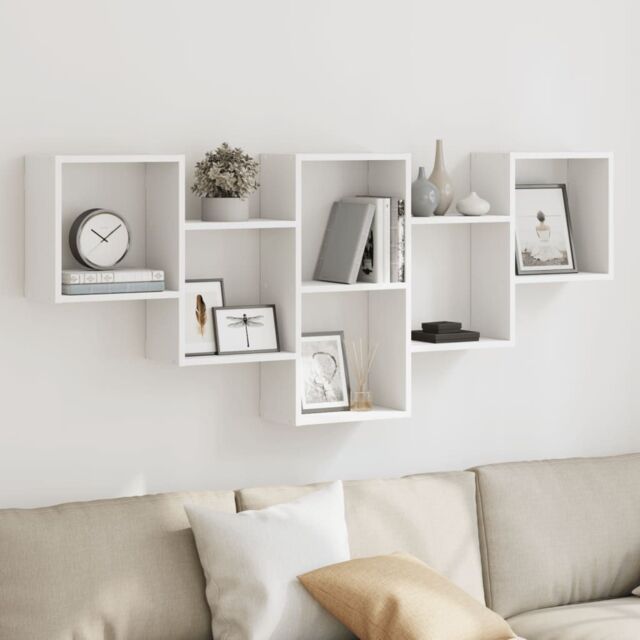 Berkfield Home Wall Shelf White 159x18x66 cm Engineered Wood - Size: 159 x 18 x 66 cm - image 1