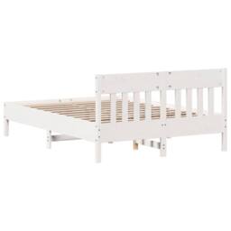 Berkfield Home Beautiful Bed Frame without Mattress White 150x200 cm King Size S - thumbnail 6