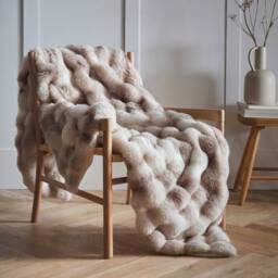 Portfolio Home Oslo Fluffy Throwover Bed Throw Blanket 150 x 200cm in Taupe - Size: 150 cm × 200 cm