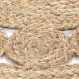 Berkfield Home Area Rug Braided Design Jute 180 cm Round in Beige - Size: 100 cm diameter - thumbnail 4