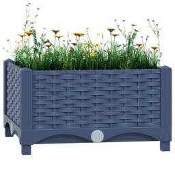 Berkfield Home Raised Bed 40x40x23 cm Polypropylene in Grey - Size: 40 x 40 x 23 cm - thumbnail 2