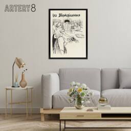 "Artery8 The Washerwomen Black White Illustration Steinlen Framed Canvas Art - Size: W12"" x H16""" - thumbnail 3