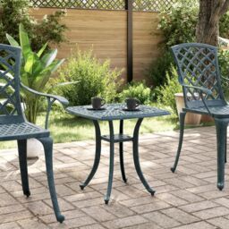Berkfield Home Garden Table Green 53x53x53 cm Cast Aluminium - Size: 53 x 53 x 53 cm - thumbnail 3