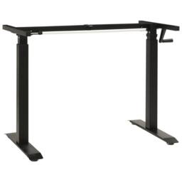 Berkfield Home Manual Height Adjustable Standing Desk Frame Hand Crank Black - thumbnail 2