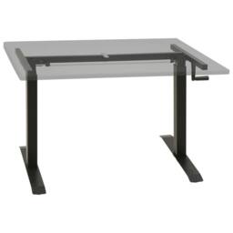Berkfield Home Manual Height Adjustable Standing Desk Frame Hand Crank Black - thumbnail 3