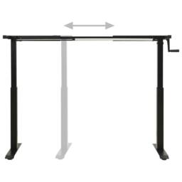 Berkfield Home Manual Height Adjustable Standing Desk Frame Hand Crank Black - thumbnail 4