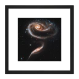 Artery8 Space Galaxies Hubble Space Picture Picture 8X8 Inch Square Wooden Framed Wall Art Print Picture with Mount in Black - thumbnail 1
