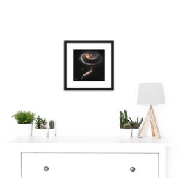 Artery8 Space Galaxies Hubble Space Picture Picture 8X8 Inch Square Wooden Framed Wall Art Print Picture with Mount in Black - thumbnail 2