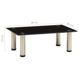 Berkfield Home TV Stand Black 40x35x17 cm Tempered Glass - Size: 40 x 35 x 17 cm - thumbnail 5