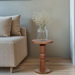 IH Design Jaipur Acacia Wood Freestanding Side Table in Brown - thumbnail 4