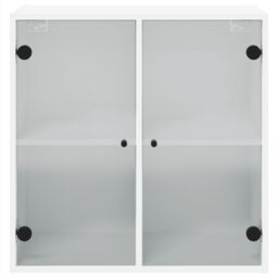 Berkfield Home Wall Cabinet with Glass Doors White 68x37x68.5 cm - thumbnail 6