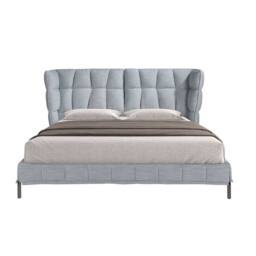 Angel Cerda Light Bluish-Grey Fabric Double Bed (Model ) Tufted in Grey - thumbnail 2