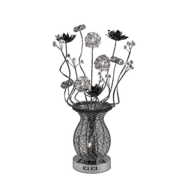 Netlighting (DH) Calista Table Lamp 4 Light G4 BlackCrystal NOT LEDCFL Compatible in Grey - image 1