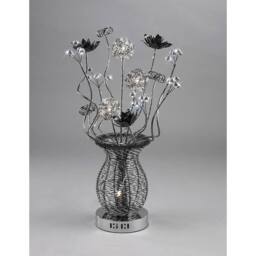 Netlighting (DH) Calista Table Lamp 4 Light G4 BlackCrystal NOT LEDCFL Compatible in Grey - thumbnail 2
