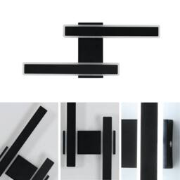 Pheashine Modern 2-Light LED Wall Lamp 32W 3000K Warm White in Black - thumbnail 3