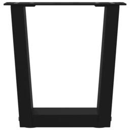 Berkfield Home Dining Table Legs V-Shape 2 pcs Black 40x(30-31.3) cm Steel - thumbnail 5