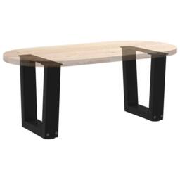 Berkfield Home Dining Table Legs V-Shape 2 pcs Black 40x(30-31.3) cm Steel - thumbnail 8