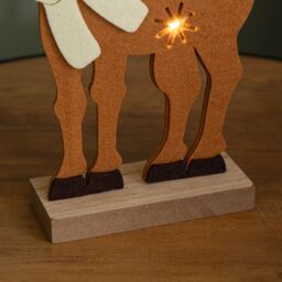 Samuel Alexander Premier 32cm Felt Reindeer with Santa Hat & 3 Warm White LED in Brown - thumbnail 6
