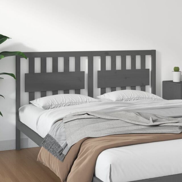Berkfield Home Bed Headboard Grey 165.5x4x100 cm Solid Wood Pine - image 1