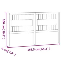 Berkfield Home Bed Headboard Grey 165.5x4x100 cm Solid Wood Pine - thumbnail 6