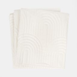 OHS Quilted Arches Pinsonic Blanket Bedspread Throw Over Bed in Cream - Size: 200 cm x 240 cm - thumbnail 2