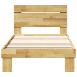 Berkfield Home Bed Frame with Headboard without Mattress 75x190 cm Solid Wood Oak in Brown - thumbnail 6