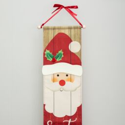 Samuel Alexander Light up Hanging Christmas Santa Stop Here Fabric Banner with LEDs in Red - thumbnail 4